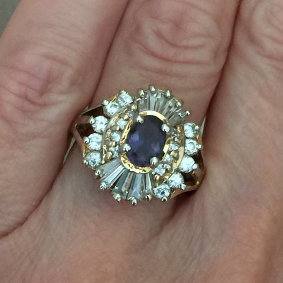 Jewelry - Vintage Gold over Sterling Amethyst Ring